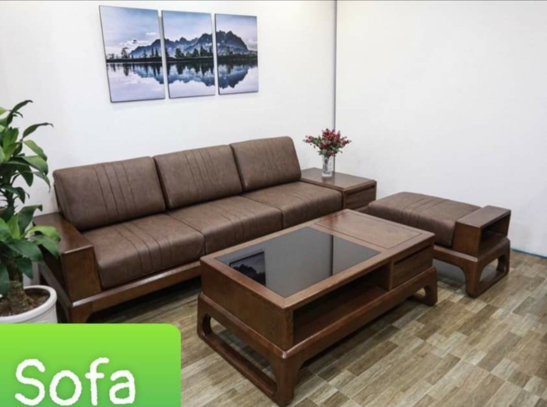 Bộ Sofa Gỗ Phòng Khách Mẫu Mới TT06 ( Gỗ Sồi Nga )